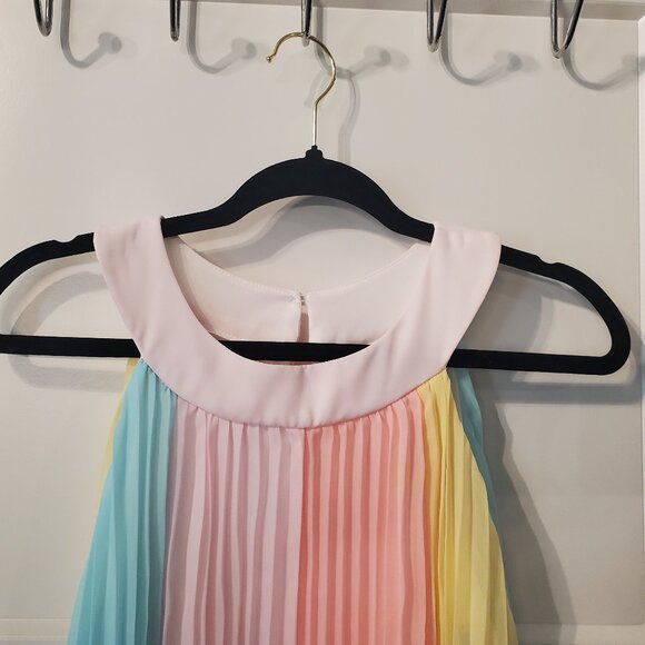 Rare Editions, Girls Pleated  Multi Color Dress Size 16 - Picture 3 of 7